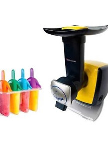lot 44358 image: Uber Appliance Sorbet and Frozen Treat Maker w Accessories Yellow,