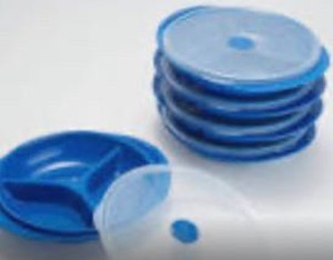 lot 44377 image: Decor Set of 5 Microsafe Segmented Plates Blue,
