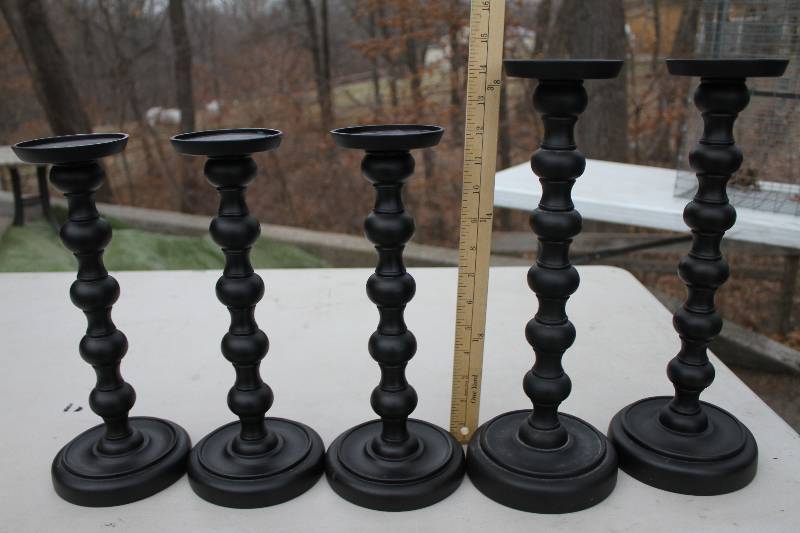 lot 47 image: Tall Decorative Candle holders - 5 Piece