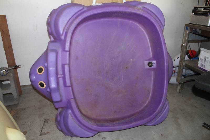 lot 118 image: Turtle Covered Sandbox- Little Tykes