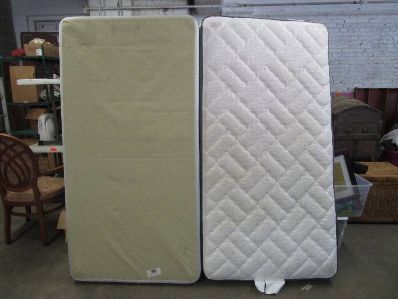 lot 746 image: Posturpedic Twin Size Mattress with box spring