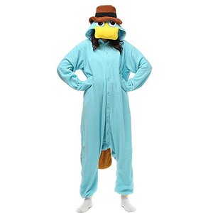 lot 1258 image: Wishliker Unisex Adult Onesie Platypus Costume (Size M)