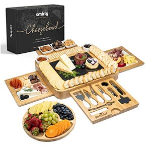 lot 1289 image: SMIRLY Bamboo Cheese Board &amp Knife Set