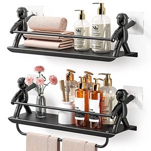lot 1304 image: coorack Shower Caddy Floating Wall Shelves (2 COUNT)