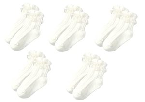 lot 1317 image: Gwenvenni Toddler Double Ruffle Lace Trim Cotton Socks (4 PAIRS) (Size 35T)