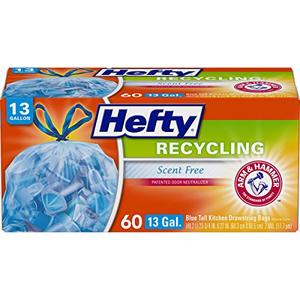lot 1361 image: Hefty Recycling Trash Bags (60 COUNT) (13G)