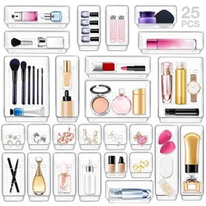 lot 1366 image: KPX 25-Piece Makeup Drawer Organizer Set