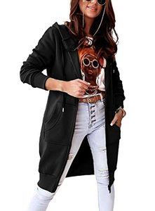 lot 1392 image: PRETTYGARDEN Womens Zip Up Fall Jacket Hooded Coat (Size M)