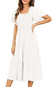 lot 1393 image: Zattcas Women&nbsp Spring Summer Boho Smocked Dress (Size M)