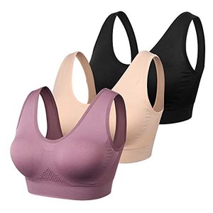 lot 2201 image: VEQKING Comfort Sports Yoga Bras (3 COUNT)