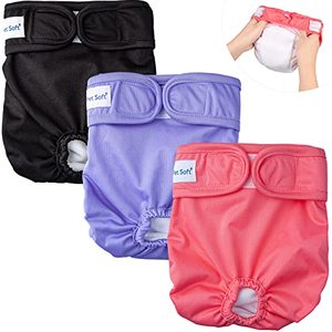 lot 2210 image: Pet Soft Washable Female Dog Diapers (3 COUNT) (Size S)