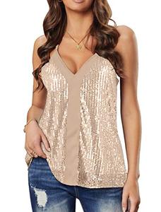 lot 2211 image: lime flare Women Sexy V Neck Sparkle Shimmer Cami Tank (Size S)
