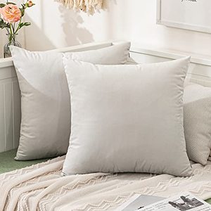 lot 2219 image: MIULEE Velvet Soft Solid Decorative Square Throw Pillow Covers (2 COUNT)