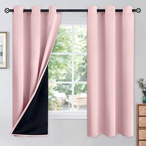 lot 2221 image: YoungsTex 100% Blackout Thermal Insulated Grommet Curtain Panels (2 COUNT)