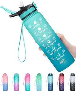 lot 2235 image: MEITAGIE Leakproof Motivational Sports Water Bottle (32oz)