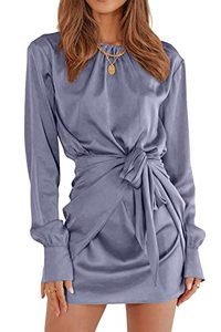 lot 2245 image: PRETTYGARDEN Womens Spring Satin Dress (Size XL)