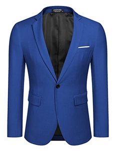 lot 2283 image: COOFANDY Men Suit Jacket Sport Blazer (Size 2XL)
