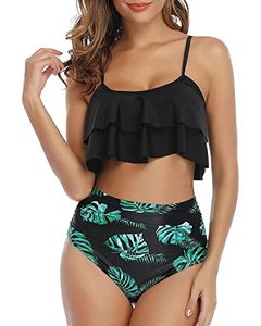lot 2296 image: Tempt Me Women Ruffle High Waisted Bikini (Size L)