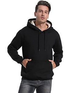 lot 2297 image: Flygo Mens Casual Winter Warm Fleece Sherpa Lined Pullover (Size M)
