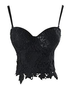 lot 2298 image: Charmian Womens Punk Goth Floral Lace Bustier Corset (Size XL)
