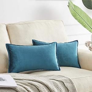 lot 2302 image: GIGIZAZA Velvet Lumbar Decorative Throw Pillow Covers (2 COUNT)
