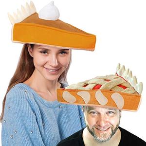 lot 2303 image: Spooktacular Decorative Plush Pumpkin &amp Apple Pie Hats Set
