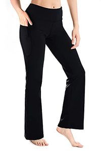 lot 2312 image: Yogipace Womens Bootcut Yoga Pants w Pockets (Size S)