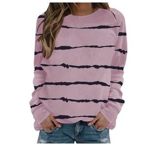 lot 1349 image: Womens Pink &amp Black Striped Long Sleeve Shirt (Size L)