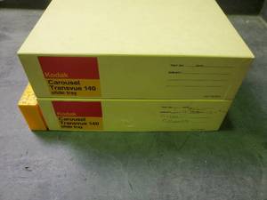 lot 1 image: Kodak Carousel Transvue 140 Slide Tray Lot of 2