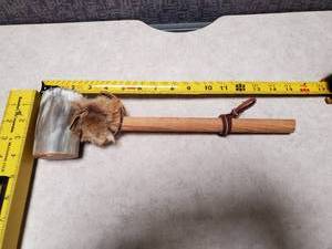 lot 46 image: Monacan Indian Native American - Tom Tom - Pow Wow - Shaker Fur Feather
