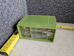 lot 110 image: Green 9 Bin Organizer - All Contents Included