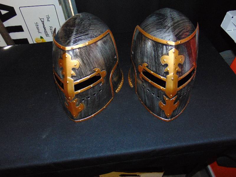 lot 1012 image: (2) plastic costume helmets, one size