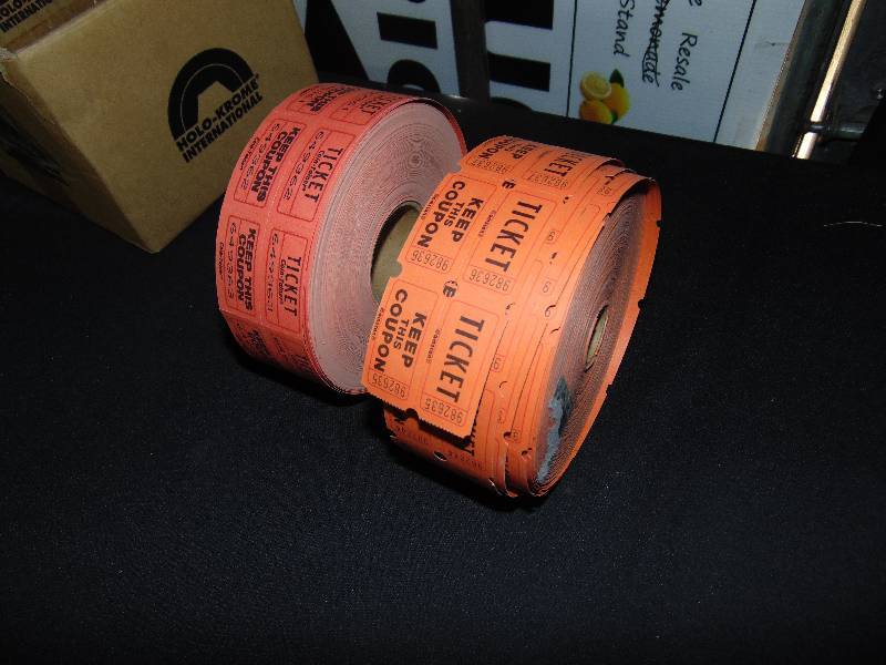 lot 1021 image: (2) rolls 2- part Raffle tickets