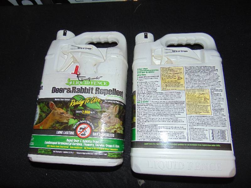 lot 1049 image: (2) gallon Liquid Fence Deer and Rabbit repellent, Ready to use, covers 2,000 sq. ft.