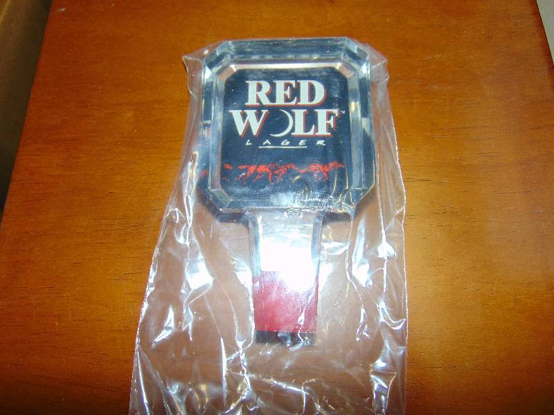 lot 1112 image: (1) Red Wolf Lager Tap Handle