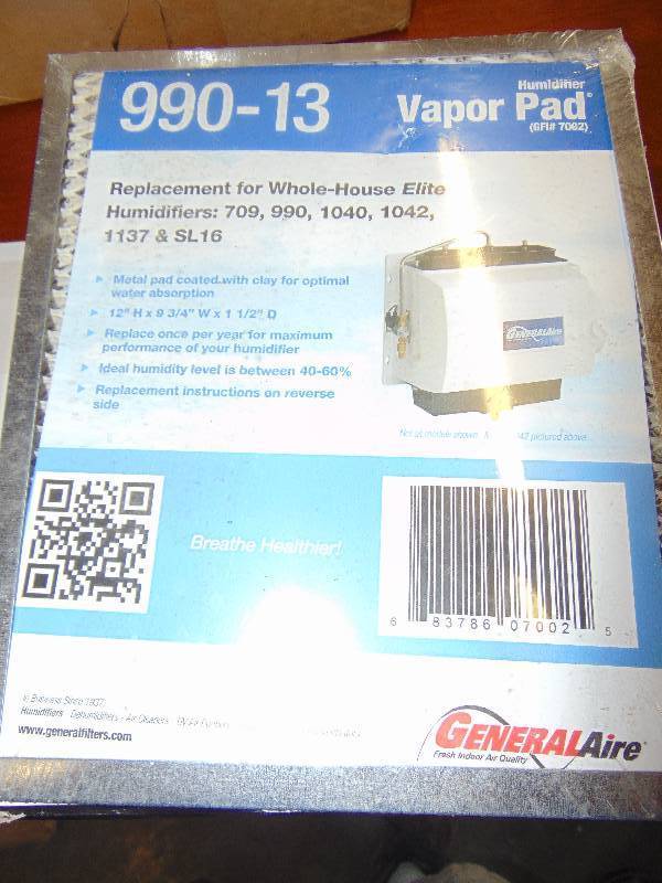 lot 1130 image: Generalaire 990-13 Humidifier Vapor Pad replacement for Whole House Elite Humidifiers 709,990,1040,1042,1137,SL16