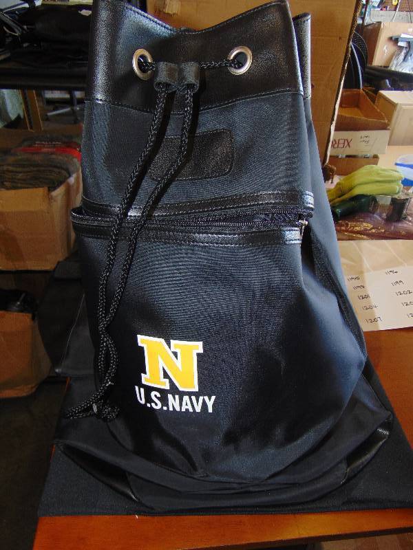 lot 1196 image: (1) Navy Drawstring bag with reinforced bottom