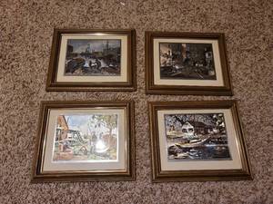 lot 201 image: (4) Vintage Foil Art.