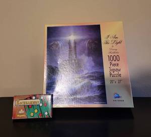 lot 249 image: Jigsaw Puzzle and Backgammon game.