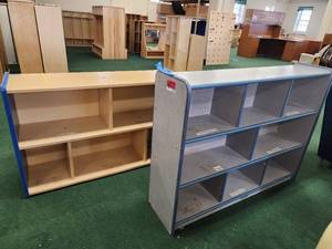lot 13507 image: Lot of 2 Kaplan Book Shelf and Tot Mates Book Shelf