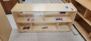 lot 13660 image: Wooden Childrens Rolling Storage Unit