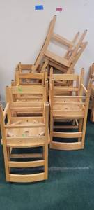 lot 2534 image: Lot of 12 Georgia Chair Company and Lakeshore Wooden Armless Chairs