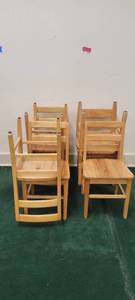 lot 2537 image: Lot of 7 Georgia Chair Company Wooden Armless Childrens Chairs