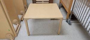 lot 13692 image: Wooden Childrens Table Adjustable Height And Removable Legs