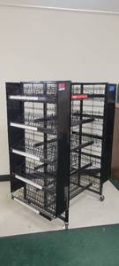 lot 13738 image: Black Metal Four-Sided DVD Consignment Cart