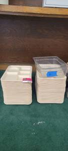 lot 13750 image: Lot of 49 GET TL-153 Tan Lunch Trays