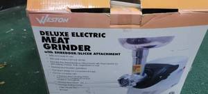 lot 13752 image: Weston Deluxe Electric Meat Grinder