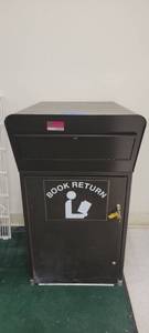 lot 13755 image: Dark Brown Metal Book Return Bin
