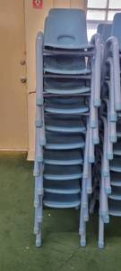 lot 13901 image: Lot of 10 Blue Stackable Childrens Chairs