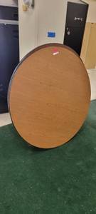 lot 13627 image: Lot of 2 Wooden Laminate 48in Round Table Tops